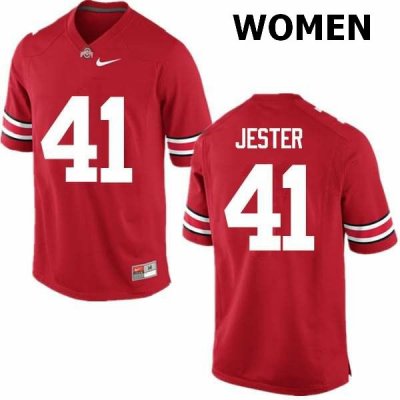 Women's Ohio State Buckeyes #41 Hayden Jester Red Nike NCAA College Football Jersey Winter XJV5844AV